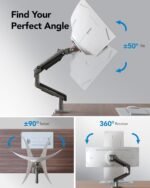 HUANUO TitanLift Heavy Duty Monitor Arm for Screens up to 49", Holds 44 lbs, Aluminum Ultrawide Screen Monitor Mount, Fully Adjustable Single Gaming Desk Mount with Dual C-Clamp, Max VESA 100x100mm - Image 5