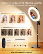 Desk Ring Light with Stand for Computer, Desk Light for Video Recording | 10.5" Video Conference Lighting, Adjustable Circle Light with Phone Holder for Zoom Meeting Video Call Podcast Stream Webcam - Image 5