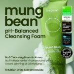 beplain Mung Bean pH-Balanced Cleansing Foam for Sensitive Skin, 2.7 fl oz - Image 3