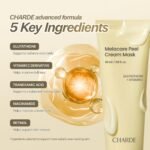 CHARDE Peel Off Cream Mask for Dark Spots, Brighter, Even Skin (1.69 fl oz) | Korean skincare, cream-to-clear peel-off, tranexamic acid, vitamin C & niacinamide, glutathione & retinol(1.69 fl.oz) - Image 7