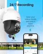 DEKCO 2K Outdoor WiFi Security Camera, Plug-in Pan-Tilt Dome, 2-Cam-Kit | App viewing, motion alerts, siren, 2-way audio and color night vision for front door, garage or yard - Image 9