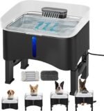 UPSKY 11L Elevated No-Spill Dog Water Fountain with 4 Adjustable Heights | Large Dog Water Dispenser, No-Splash, 304 Stainless Steel Tray, 5-Layer Filtration, for Large/Senior Dogs & Multi-pet Home - Image 2
