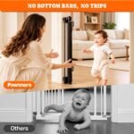 Pawtners Retractable Baby Gates, 34" Tall Extends to 80" Wide Dog Gate | Long Gate with Reinforced 6 Supporting Rods to Prevent Crawling for Stairs, Hallways, Indoor & Outdoor Open Spaces - Image 4