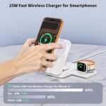 [Apple MFi Certified]Magnetic Charger 3 in 1 Charging Station,25W Wireless Foldable Mag-Safe Charger 6FT USB-C Cable Wireless iPhone Charging Station Compatible with iPhone 17/16/15/14/13/12 Pro/Plus - Image 4