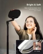 Video Conference Lighting, Edge-Lit Eye-Care Desk Lamps, 50 Modes | Soft, Dimmable & Flexible, CRI>97.8, 40" Tall, Memory and Timer Func, Stable Mental Base for Home Office, Video Calls, Webcam - Image 5