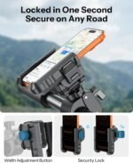 OMOTON BK01 Anti-Vibration Bike Phone Mount, Quick Lock for Riders | Fits Handlebars 0.7-1.56" & Rearview Mirror, 360° Rotation, Tool-Free, Shockproof For Bike, Motorcycle, Scooter, Stroller - Image 7