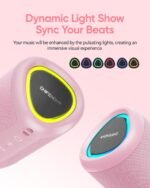 Portable Bluetooth Speaker Beach Essentials: Powerful Crystal Clear Sound/Dynamic Light/IPX5 Waterproof/All Day Playtime/Wireless BT 5.3/TWS Paring, Dad Gifts, Outdoor|Travel|Camping|Pool Accessories | Powerful HD Sound,Dynamic Light,All Day Playtime,Wireless BT 5.3,TWS Pairing,Travel|Camping|Pool Accessorie,School Supplies - Image 4