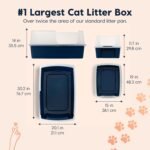 IRIS USA XX-Large Side Entry Cat Litter Box, Navy | Multi-Cat Use, Extended Length Design, Extra Room Interior, Jumbo Capacity Pan, Comfortable Space, Multiple Cat Ready - Image 3