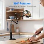 Gooseneck Phone Holder for Bed, Flexible Overhead Cell Phone Mount for Desk, Hands-Free Viewing Clamp Stand Compatible with iPhone 17 16 15 Pro Max and 3.5-7" Devices - Image 6