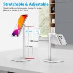 OMOTON CA02 Cell Phone Stand with Charging Hole for Desk Lightweight Silver | Fits iPhone 17/Samsung Galaxy 4-7" · Hands-Free Call · Gaming · Live Streaming · Compact Portable for Travel, Office, Home - Image 6