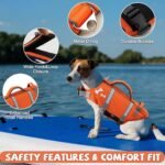 EMUST Pet Life Jackets, Dog Life Vests for Swimming, Beach Boating with Superior Buoyancy, Dog Flotation Vest for Small Dogs, S, NewOrange - Image 3