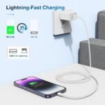 3 Pack Apple MFi Certified iPhone Charger Cable 6ft, Apple Lightning to USB Cable Cord 6 Foot, 2.4A Fast Charging,Apple Phone Long Chargers for iPhone 14/13/12/11/11 Pro/11 Max/X/XS/XR/XS Max/8/7/6 - Image 5