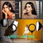 UBeesize 14'' LED Foldable Ring Light with 62'' Tripod Stand, Selfie Ring Light for Video Recording, Live Streaming, TikTok & YouTube, Compatible with iPhone & Android (Black) - Image 4