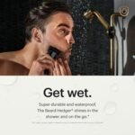 MANSCAPED® The Beard Hedger® Men's Premium Beard Trimmer, 20 Length Adjustable Blade Wheel, Stainless Steel T-Blade for Precision Facial Hair Trimming, Cordless Waterproof Wet/Dry Clipper - Image 4