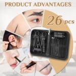 MINKINH Manicure Set Professional Nail Clipper Kit-26 Pieces for Men, Black | Stainless Steel Manicure Kit, Nail Care Tools with Luxurious Travel Case Nail Grooming Kit Gift for Husband Boyfriend Parent - Image 8
