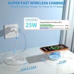 [Apple Certified] Magnetic Wireless Charger, 10FT Long 25W iPhone Magsafe Charger Fast Phone Charging Pad Wireless Magnetic Braid Cable Charge for iPhone 17/17 Pro/17 Pro Max/Air/16 ProMax/15/14/13/12 - Image 3