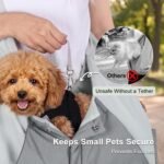 FURTIME Dog Sling Carrier, Puppy Sling for Small Dogs Up to 16 lbs | 2-in-1 Backpack and Shoulder Bag, Hands-Free Pet Carrier with Safety Tether & Adjustable Strap for Outdoors, Grey - Image 5