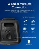 Philips X5206 Bluetooth Party Speaker - 14 Hours Play Time, Deep Bass, Party Lights, Karaoke Effects, Mic & Guitar Input, 80W Max Power, Black - Image 8