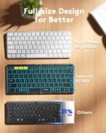 Samsers Full-Size Foldable Bluetooth Keyboard with Backlit for Phone -Black | 0.65in keycap, PU Leather Cover, Backlight, Mobile Working, Phone Stand, BT 5.1 x 3, On-the-go, for Travel Business Use - Image 4