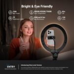 NEEWER Entry Level Version 10.5" 10W Ring Light with 46"-63" Stand, Overhead Phone Holder Mount Compatible with iPhone, Bi Color LED Selfie Lighting CRI85+ for TikTok Video Recording Streaming, N44 - Image 3