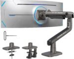 HUANUO TitanLift Heavy Duty Monitor Arm for Screens up to 49", Holds 44 lbs, Aluminum Ultrawide Screen Monitor Mount, Fully Adjustable Single Gaming Desk Mount with Dual C-Clamp, Max VESA 100x100mm - Image 2