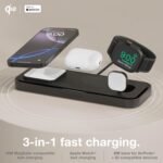 NOCO XGrid XDP3 3-in-1 Wireless Charging Station - iPhone, Watch & AirPods | MagSafe Compatible, Qi2 & MFi Certified, Weighted Metal Design, Includes 45W USB-C Wall Charger and 6.5-Foot USB-C Cable - Image 3