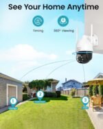 DEKCO 2K Outdoor WiFi Security Camera, Plug-in Pan-Tilt Dome, 2-Cam-Kit | App viewing, motion alerts, siren, 2-way audio and color night vision for front door, garage or yard - Image 6