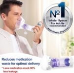 Inhaler Spacer for Adults, Nessi OTC Spacer, Spacer for Inhaler with Silicone Mask, Anti-Static Chamber & Exhalation Valve, Easy to Use & Clean - Image 3