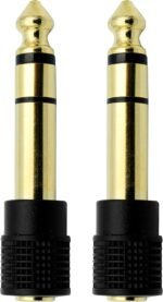 Chadou Audio Adapter 6.35mm (1/4 inch) Male to 3.5mm (1/8 inch) Female Stereo Headphone Connector Gold Plated, 2 Pack - Image 3