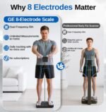 GE Smart Scale for Body Fat with BMI Muscle Mass, 5.3-inch Handle Display | 8-Electrode Weight Scale, Full Body Composition Analysis, for Bathroom and Gym, 50+ Metrics, Bluetooth App Sync, Black - Image 4