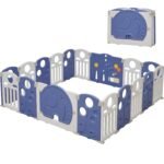 Baby Playpen, 18-Panel Foldable Play Pen for Babies and Toddlers, Indoor Outdoor Baby Fence with Sensory Play Panel, Adjustable Shape Activity Play Center, Portable & Easy Assemble - Image 2