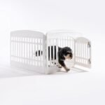 IRIS USA 4-Panel Dog Playpen, Pet Enclosure, White | Puppy Training, Configurable Layout, Multi-Shape Setup, Custom Pen Configuration, Secure Door Latch, Stable Non-Tip Base - Image 11