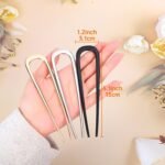 French Hair Pin 3PCS for Women Elegant French Twists, Buns, Updos | with No Hair Damage, U-shaped French Pin Great Hold and Comfortable Keeps Hair in Place (Gold Black Silver) - Image 7