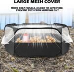 UWE Small Animal Playpen, Waterproof Foldable Pet Playpen, Black | Anti-Escape Exercise Pet Tent, Bite Resistant Breathable Mesh, Leakproof Base, Easy Fold Storage, Indoor Outdoor For Pets - Image 5