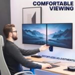 VIVO Premium Dual Monitor Arm Wall Mount, Fits Ultrawide Screens up to 45 inch, 44 lbs per Arm, Counterbalance Articulating, Heavy Duty Double Monitor Wall Mount, Max VESA 100x100, Black, MOUNT-V202V - Image 8