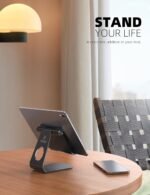 Lamicall iPad Stand Adjustable Tablet Holder, Sturdy Aluminum, Multi-Angle | Dock Stand for 4-13" iPad Pro Air Mini Kindle Tab Switch, All Aluminum Metal, Multi-Angle, Sturdy, Office Desk Accessories - Image 3