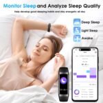Fitness Tracker, 24/7 Heart Rate Blood Oxygen Blood Pressure Body Temp Monitor Sleep Calorie Tracker with 1.1" AMOLED Touch Color Screen Pedometer Smart Watch Waterproof for Women Men - Image 4