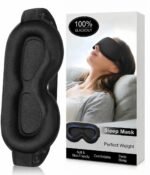 Blackout Weighted Eye Mask for Sleeping, 3D Contoured Sleep Mask for Women | Soft Breathable, Gentle-Pressure, Deep Cups, Adjustable Elastic Strap, Zero Eye Pressure, Eyelash Friendly for Travel, Black - Image 2