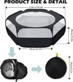 UWE Small Animal Playpen, Waterproof Foldable Pet Playpen, Black | Anti-Escape Exercise Pet Tent, Bite Resistant Breathable Mesh, Leakproof Base, Easy Fold Storage, Indoor Outdoor For Pets - Image 3