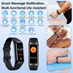 Fitness Tracker, 24/7 Heart Rate Blood Oxygen Blood Pressure Body Temp Monitor Sleep Calorie Tracker with 1.1" AMOLED Touch Color Screen Pedometer Smart Watch Waterproof for Women Men - Image 6