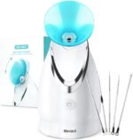 EZBASICS Facial Steamer, Nano Ionic Warm Mist for Facial Deep Cleaning Blue | Professional Face Steamer for Home Sauna SPA, Unclogs Pores Sinuses, Bonus 5 Piece Stainless Steel Skin Kit - Image 2