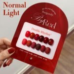 Double Rhythm 6 Pcs 15 ML Gel Polish Set Same Color Same Bottle Soak Off Gel Polish Kit Nail Art Manicure Salon DIY at Home for Women (Glitter Burgundy Dark Cherry Red Maroon-T6-7) - Image 4