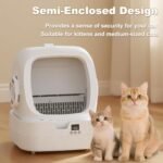 Mintakawa Automatic Cat Litter Box Self Cleaning - APP Control and Weight Monitoring - Ultra-Quiet, Suitable for Medium Cats and Kittens, Safe Anti-Pinch Litter Box (Assembly Required) - White - Image 3
