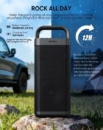 comiso Portable Bluetooth Speaker with Deep Bass, 150W Peak,IPX6 Waterproof | Waterproof Speaker with 12H Battery, Power Bank, Party Speaker with USB,AUX,Mic Inputs, Indoor & Outdoor Use,Gifts for Unisex - Image 5