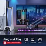 TONOR Gaming Microphone Set with Boom Arm, Vocal Condenser Microphone for Content Creators, USB Mic for PC with Stand, RGB, Tap Mute, Gain Control, Gaming Equipemnt, Twitch, Streaming, TC310+ | Boom Arm Set, USB Mic with Controllable Light, One Tap Mute, Volume Control, for Discord, Twitch Streaming, Black, TC310+ - Image 8