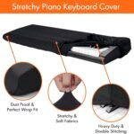 88 Keys Piano Keyboard Dust Cover, Music Dirt Proof Stretchy Electronic Keyboard Cover With Durable Elastic & Cord Lock Must Have Piano Accessories - Image 4