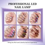 JEWHITENY Purple Fast U V Dryer for Gel Nail Polish:Gel Manicure U V Light with 4 Timers & Automatic Sensor Gel Nail Lamp Professional Curing LED Light - Image 7