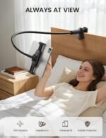 Lamicall Gooseneck Tablet Holder for Bed, Unique Tapered Flexible Arm | Fully Adjustable, iPad Kindle Holder Stand for Reading in Bed, Tablet Mount for 4.7-13" iPad Pro Mini Air, Kindle, Switch - Image 4