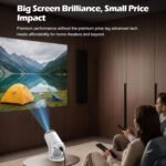 Mini projector, with wired screen sync 4K 1080P portable projector 180° rotation. 17-130" screen video projector. Compatible with smartphones, laptops. - Image 6