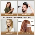 Hair Brush for Wet & Dry Hair, Detangler Brush for Women & Men | Paddle Detangling Hairbrush 2-Pack for Thick Curly Straight Hair, Curved Vented Design for Blow Drying, Glide Through Tangles - Image 5